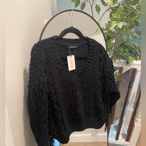 Black Fringe Ultra Soft Sweater